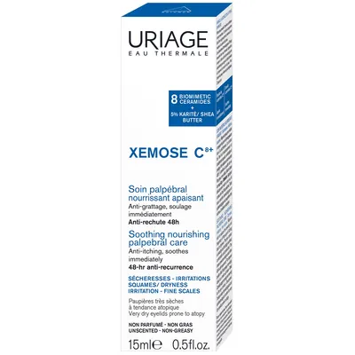 Засіб для контуру очей Uriage Xemose С8+ Soothing Nourishing Palpebral Care заспокійливий живильний, 15 мл