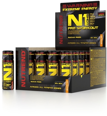 Предтренировочный комплекс Nutrend N1 shot Orange, 20*60 мл