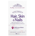 Витамины для волос, кожи и ногтей 21st Century Health Care Hair, Skin & Nails, 90 таблеток