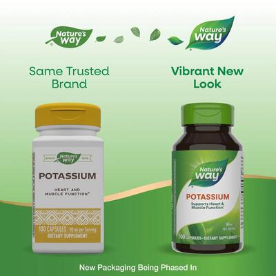 Калий Nature's Way Potassium 99 мг, 100 капсул