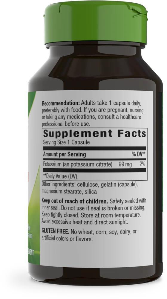 Калий Nature's Way Potassium 99 мг, 100 капсул