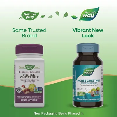 Екстракт кінського каштана Nature's Way Horse Chestnut Premium Extract 250 мг, 90 веганських капсул