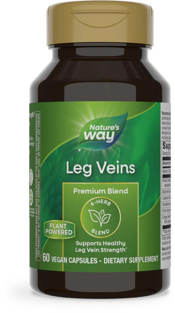 Поддержка при варикозе ног Nature's Way Leg Veins, 60 веганских капсул