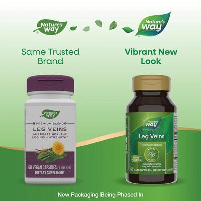 Поддержка при варикозе ног Nature's Way Leg Veins, 60 веганских капсул