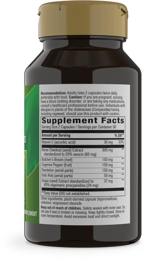 Поддержка при варикозе ног Nature's Way Leg Veins, 60 веганских капсул