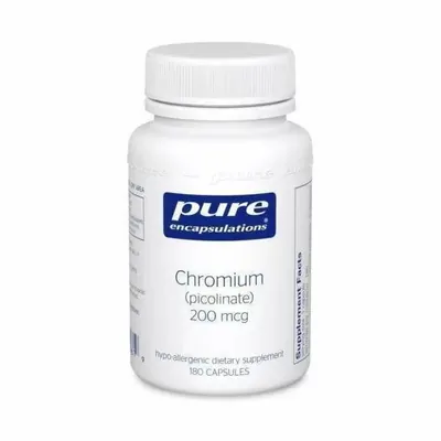 Хром (піколінат) Pure Encapsulations Chromium (picolinate) 200 мкг, 180 капсул