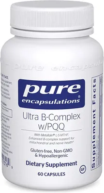 Вітаміни групи B Pure Encapsulations Ultra B-Complex з PQQ, 60 капсул