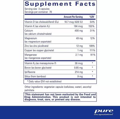 Витамины при остеопорозе Pure Encapsulations CAL + Ipriflavone, 350 капсул
