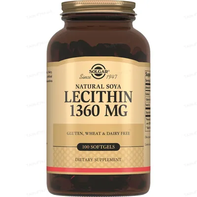 Лецитин соєвий Solgar Soya Lecithin 1360 мг м'які капсули №100