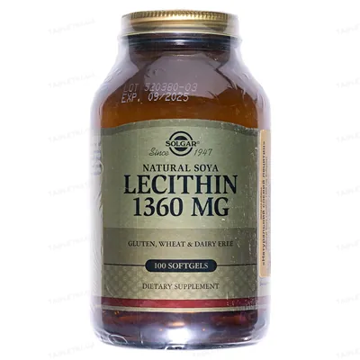 Лецитин соєвий Solgar Soya Lecithin 1360 мг м'які капсули №100