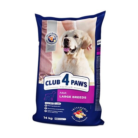 Корм сухой для взрослых собак крупных пород Club 4 Paws Премиум, 14 кг