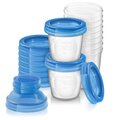 Контейнеры Philips Avent SCF618/10 для хранения грудного молока + 2 адаптера для молокоотсоса, 180 мл, 10 шт