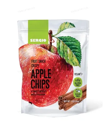 Чіпси SERGIO Fruit Snack Crispy яблучні з корицею, 28 г
