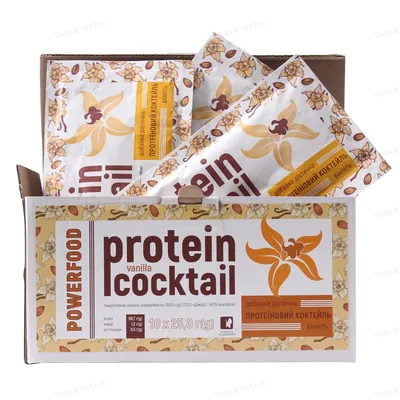 Протеїн комплексний POWERFOOD protein cocktail, ваніль, саше по 25 г №10