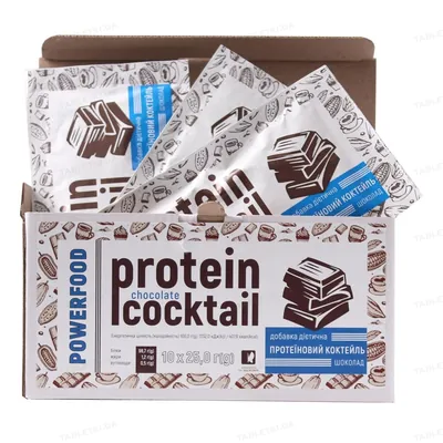 Протеїн комплексний POWERFOOD protein cocktail, шоколад, саше по 25 г №10