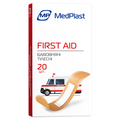 Набір пластирів MP MedPlast FIRST AID на бавовняній основі розміром 19 мм х 72 мм, тілесні, 20 штук