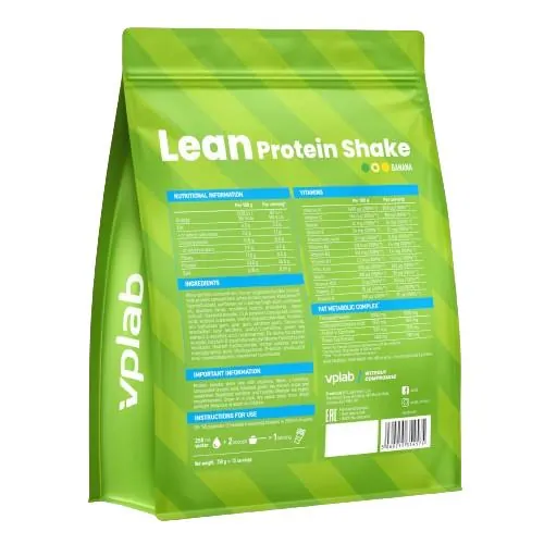 Протеїн сироватковий змішаний VPLab Lean Protein Shake банан, 750 г