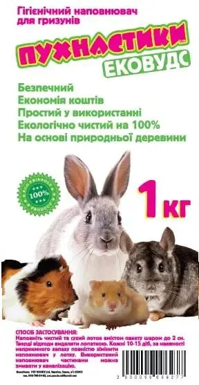 Тирса для гризунів Пухнастики з дерева, 1 кг (10 л)
