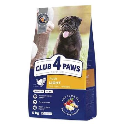 Корм сухий Club 4 Paws Premium Adult Light Контроль ваги для дорослих собак малих порід з індичкою, 5 кг