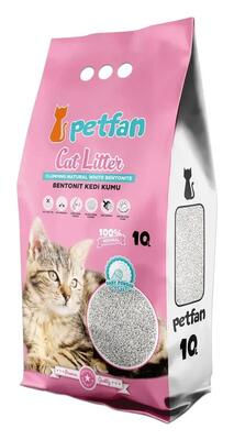Наполнитель для кошачьего туалета Petfan Baby Powder бентонитовый с ароматом детской пудры, 10 л