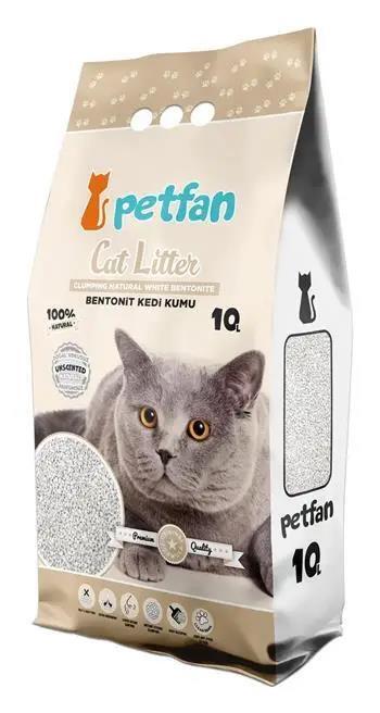 Наполнитель для кошачьего туалета Petfan Natural бентонитовый без запаха, 10 л
