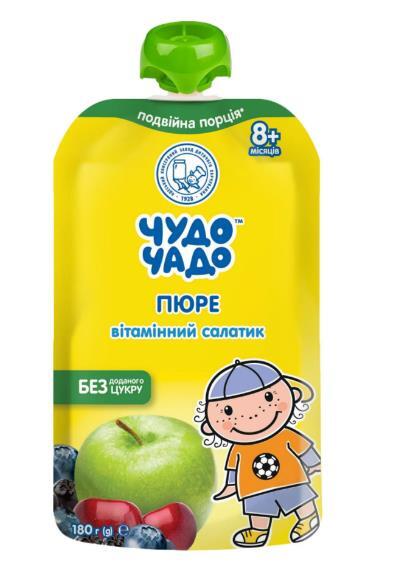 Пюре фруктовое Чудо-Чадо Витаминный салатик с витамином C, 180 г