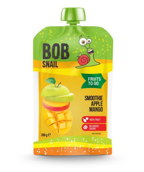 Пюре фруктовое Bob Snail Fruits To Go Смузи Яблоко-манго, пастеризованное, 200 г