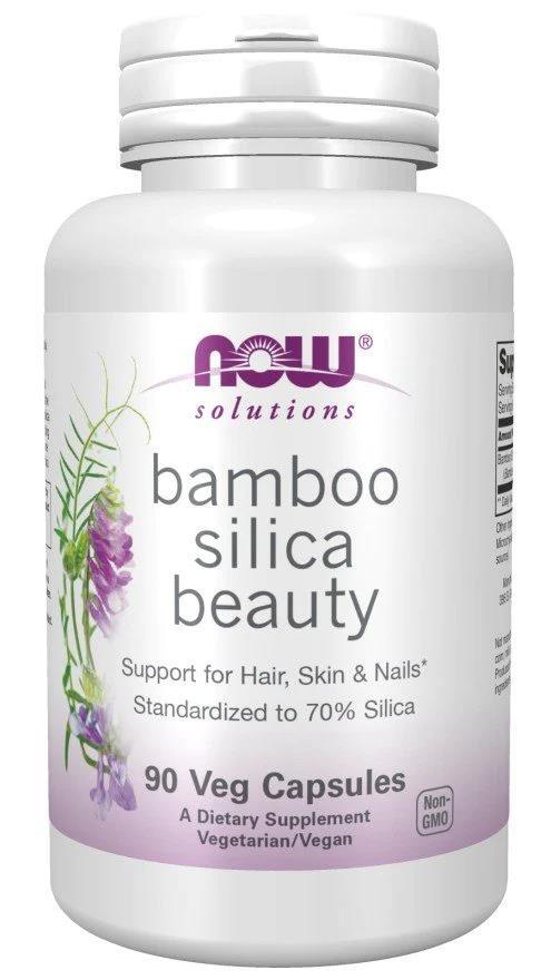 Комплекс для волос кожи и ногтей NOW Bamboo Silica Beauty, 90 капсул