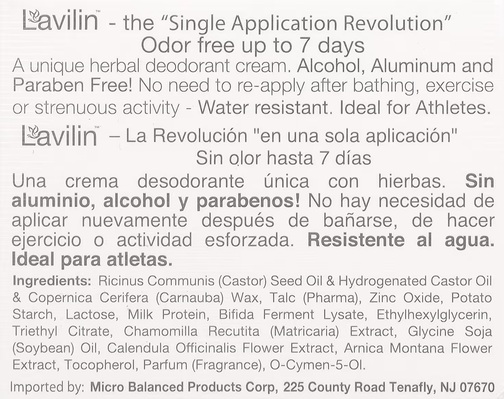 Дезодорант крем Hlavin Lavilin Bio Balance, 12,5 г