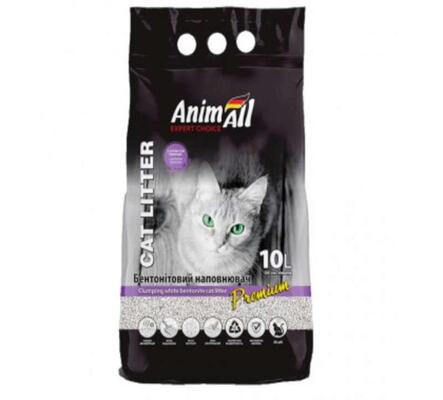 Наповнювач для туалету AnimAll Premium білий бентонітовий з ароматом лаванди, 10 л