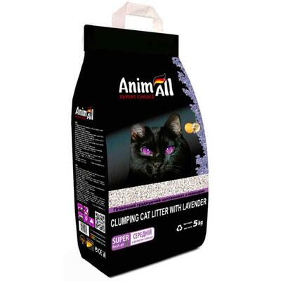 Наполнитель для туалета AnimAll бентонитовый средний, с лавандой, 5 кг