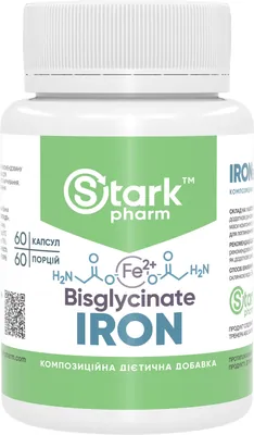 Заліза бісгліцинат Stark Pharm Iron Bisglycinate 36 мг, 60 капсул