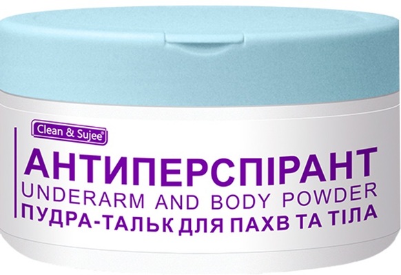 Пудра-тальк Clean&Sujee Антиперспірант для пахв та тіла, 120 г