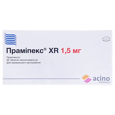 Праміпекс XR таблетки прол./д. по 1.5 мг №30 (10х3)
