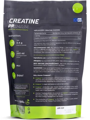 Креатин моногідрат Progress Nutrition Creatine Premium без смаку, 500 г