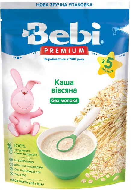 Каша безмолочная Bebi Premium Овсяная, с 5 месяцев, 200 г