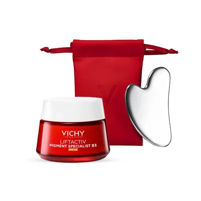 Крем-догляд для обличчя Vichy Liftactiv Pigment Specialist B3 SPF50 антивіковий для корекції пігментних плям, 50 мл + подарунок Гуаша
