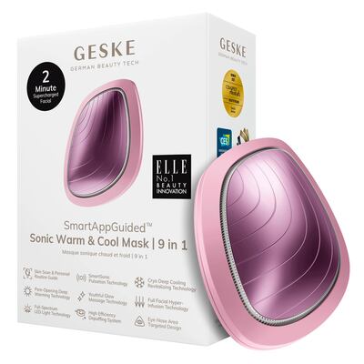 Маска звуковая GESKE тепло и холод 9 в 1, Розовая