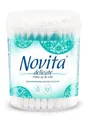Ватні палички Novita Delicate в круглій банці, 100 штук