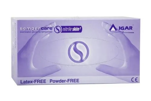 Рукавички оглядові Sempercare Nitrile Skin2 нітрилові без пудри нестерильні, розмір L, 200 штук