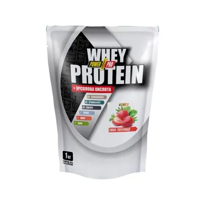 Протеїн сироватковий змішаний Power Pro Whey Protein + урсолова кислота, полуниця, 1 кг