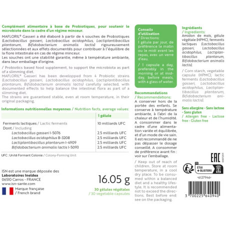 Мафлорил Гасери Ineldea Mafloril Gasseri, 30 капсул