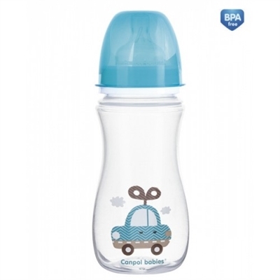 Бутылочка антиколиковая Canpol Babies EasyStart Toys 35/222_blu с широким отверстием, 300 мл