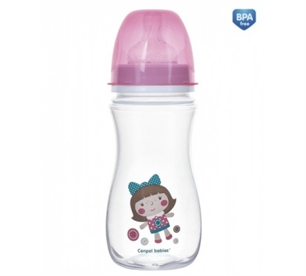 Бутылочка антиколиковая Canpol Babies EasyStart Toys 35/222_pin с широким отверстием, 300 мл