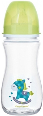 Бутылочка антиколиковая Canpol Babies EasyStart Toys 35/222_gre с широким отверстием, 300 мл