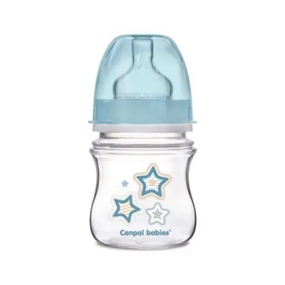 Пляшечка антиколікова Canpol Babies EasyStart Newborn baby 35/216_blu з широким отвором, 120 мл