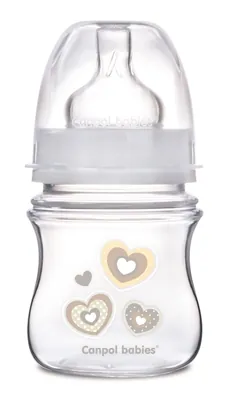 Пляшечка антиколікова Canpol Babies EasyStart Newborn baby 35/216_bei з широким отвором, 120 мл