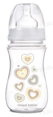 Пляшечка антиколікова Canpol Babies EasyStart Newborn baby 35/217_bei, з широким отвором, 240 мл