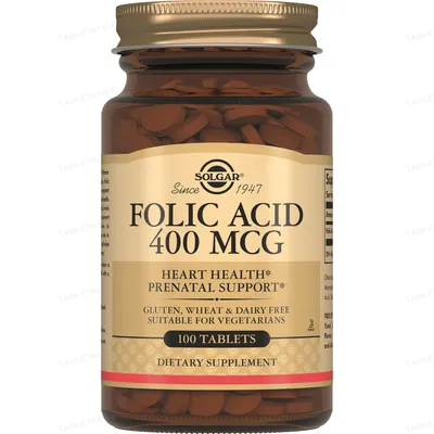 Фолієва кислота Solgar Folic acid 400 мкг таблетки №100