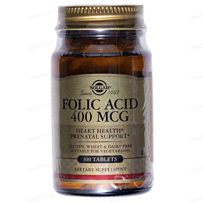 Фолієва кислота Solgar Folic acid 400 мкг таблетки №100